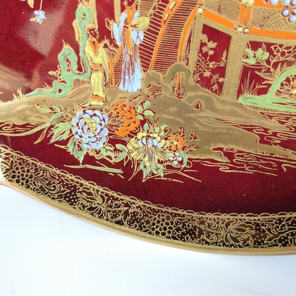 VINTAGE CARLTON WARE ROUGE ROYALE Japanese Mikado SERVING DISH 1930s ART DECO - Picture 4 of 16